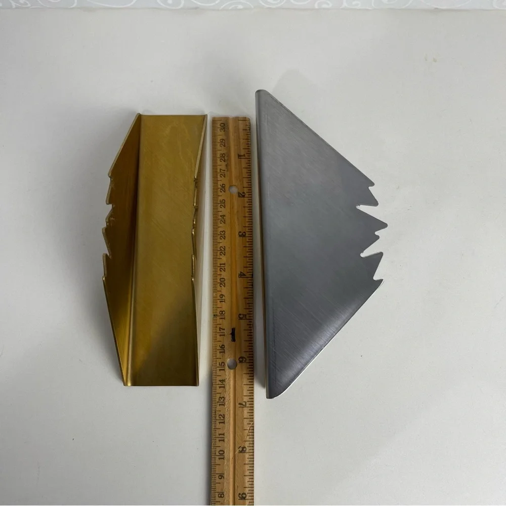 Lot of 2 Napkin triangle holder gold & silver tabletop stainless steel